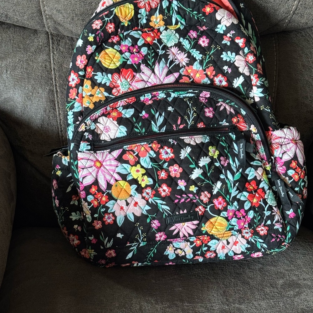 Floral Black Backpack
